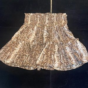 Snakeskin print ruffled skirt